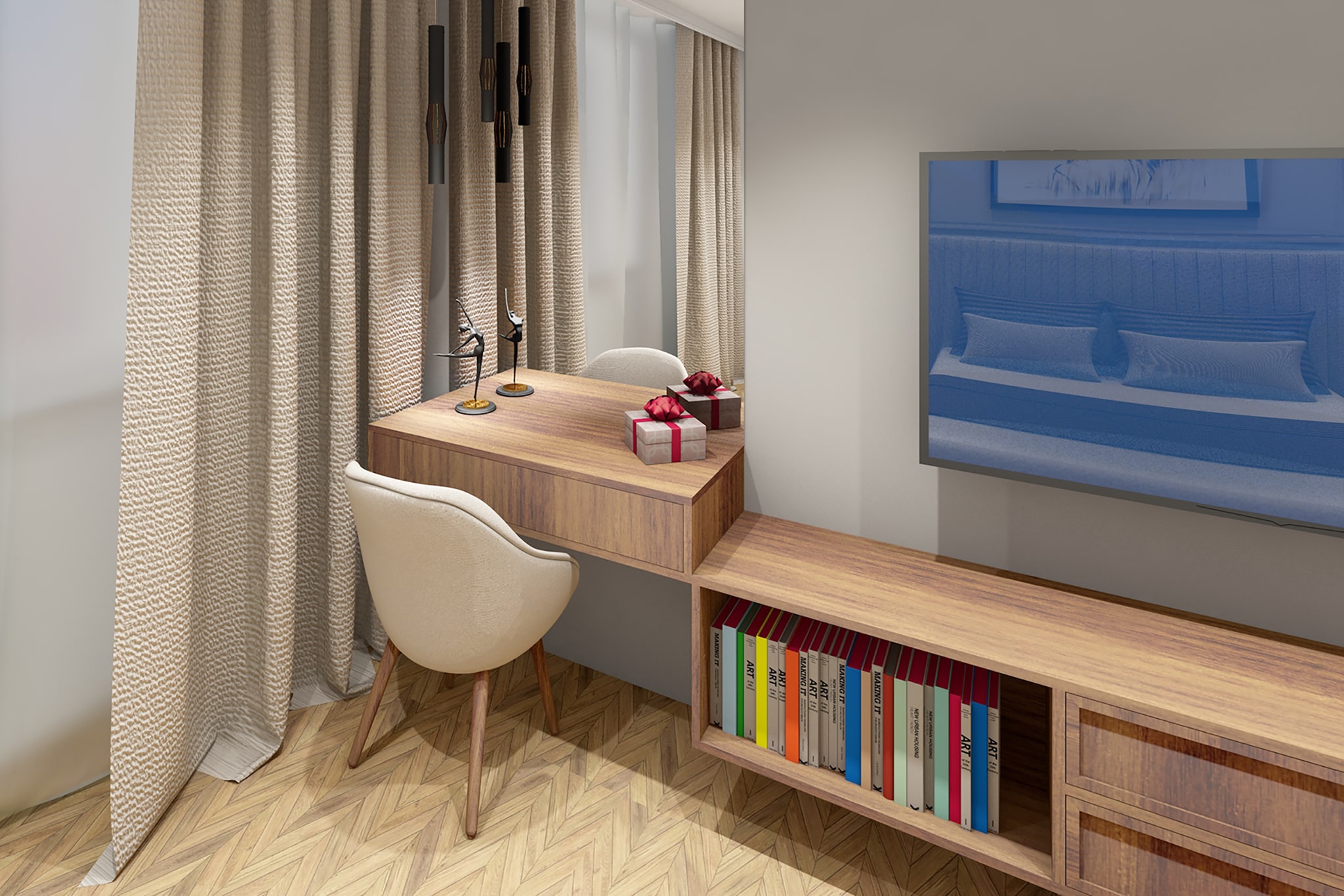 Scandinanavian interior in beige-0