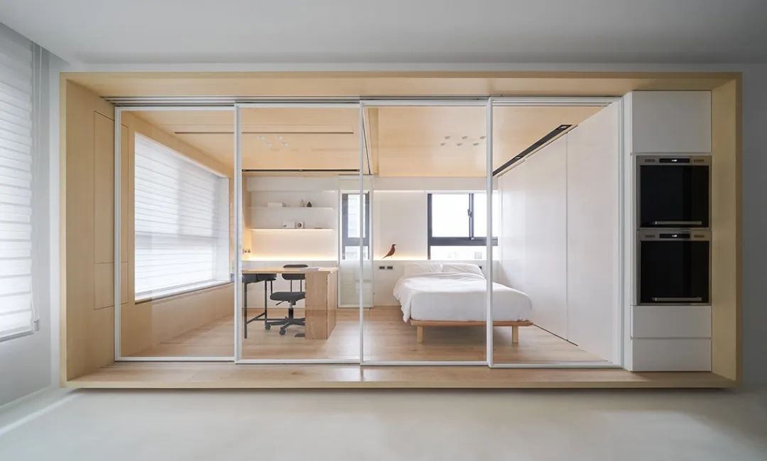 50㎡两居室小宅，弹性利用空间，打造充满变化的盒中盒 | 虫点子设计-25