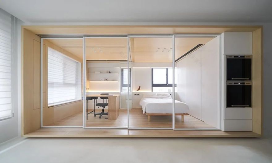 50㎡两居室小宅,弹性利用空间,打造充满变化的盒中盒 | 虫点子设计-25