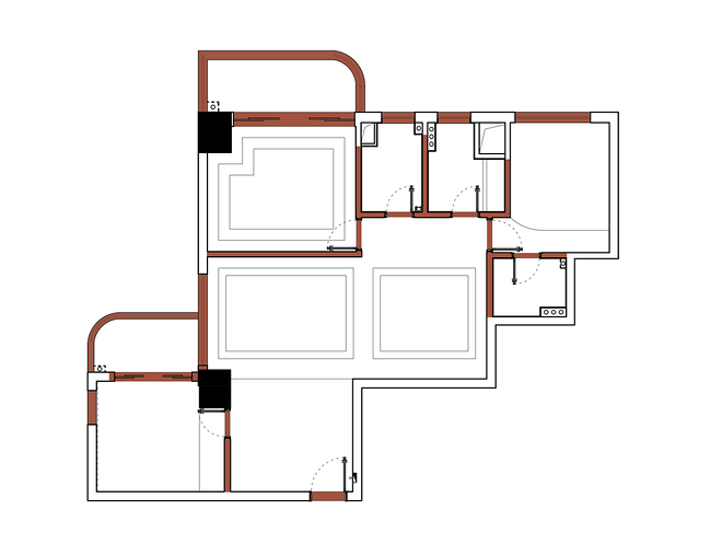 50万元三居97平米装修案例·效果图  暖暖｜四道暗门盘活整个家-11