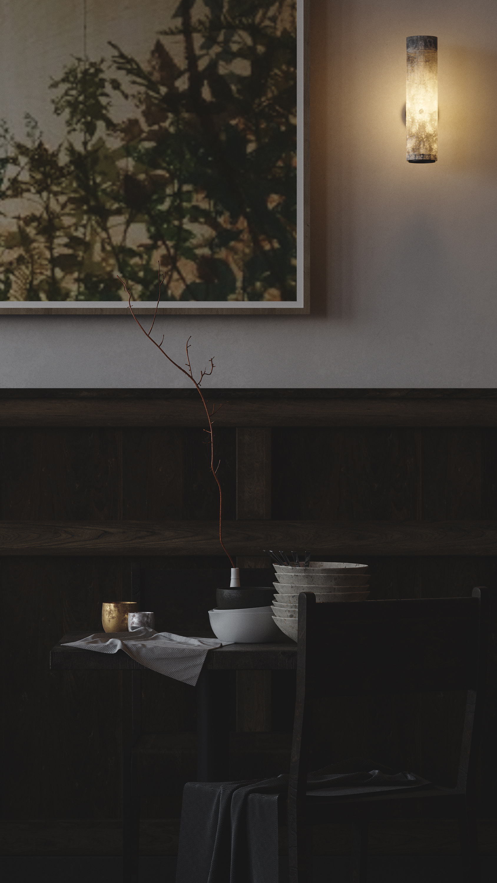 暗系小餐厅 | 3DMAX CR 5.0 Zbursh RizomUV PSCC 打造精致空间-14