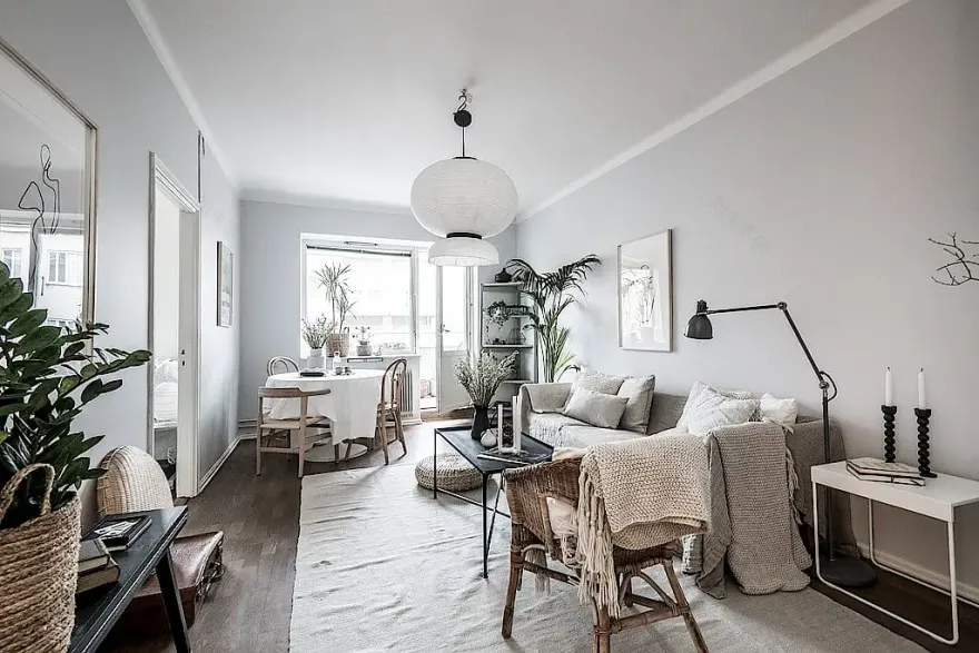 瑞典清新公寓,亚麻沙发引领家居风尚-4