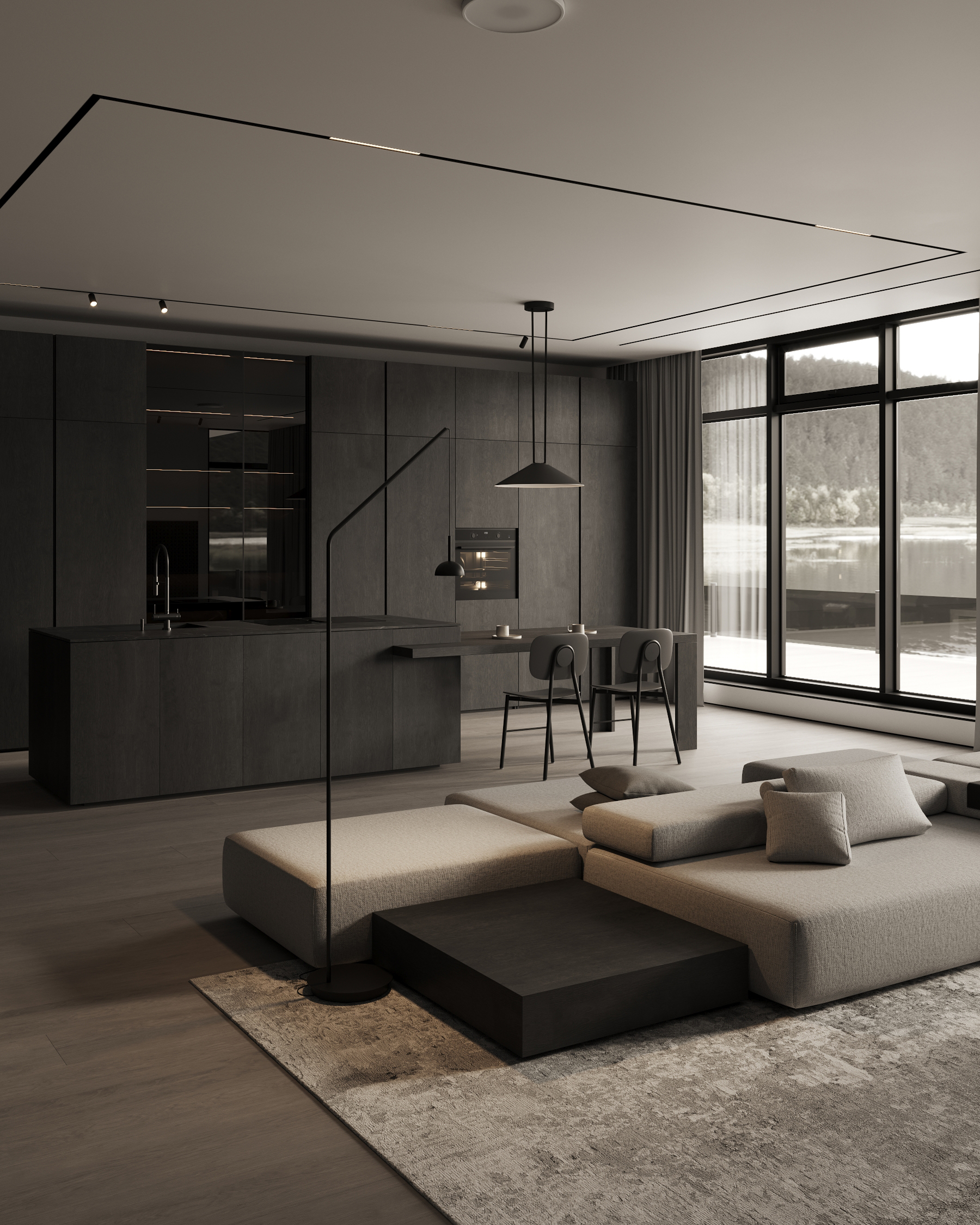 kitchen & living room 3d 场景设计丨Instagram-21