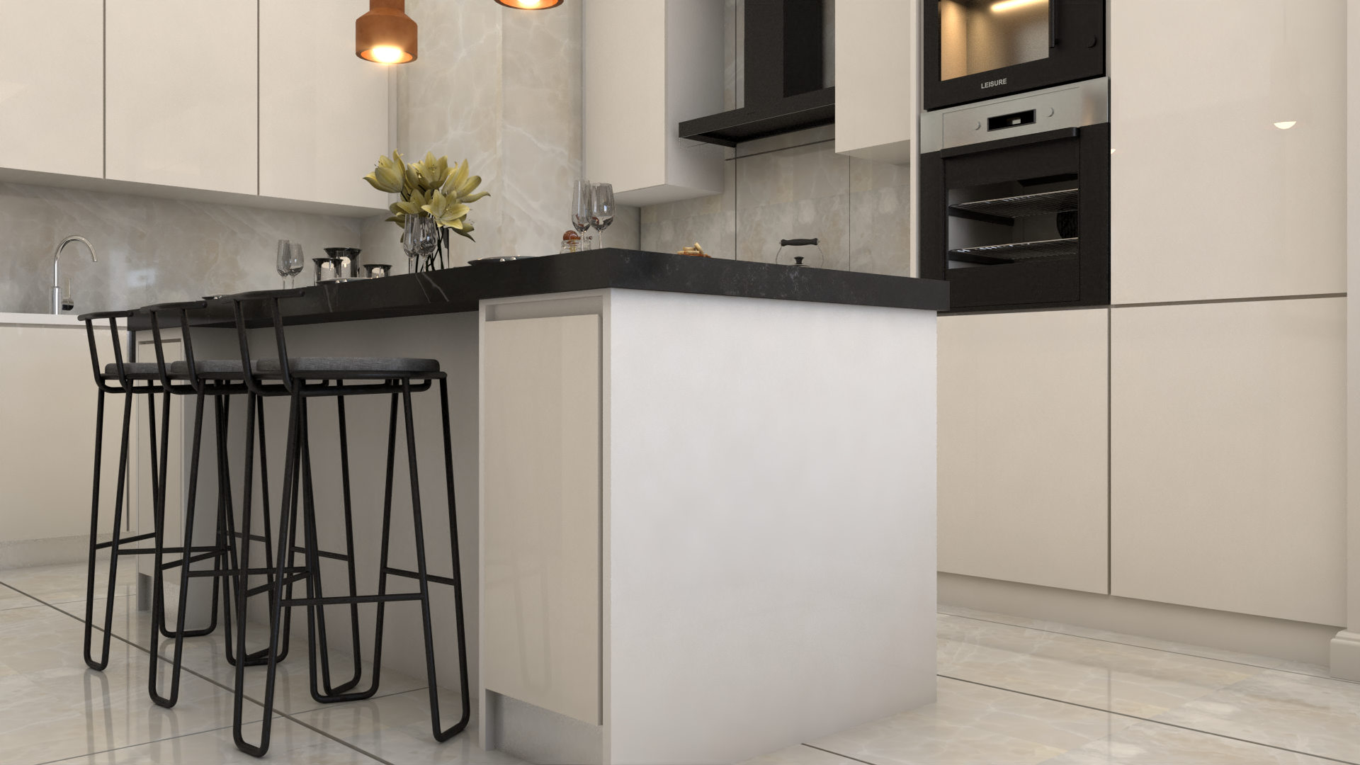 电视单元和厨房设计丨土耳其布尔萨丨1014 Mimarlık-4