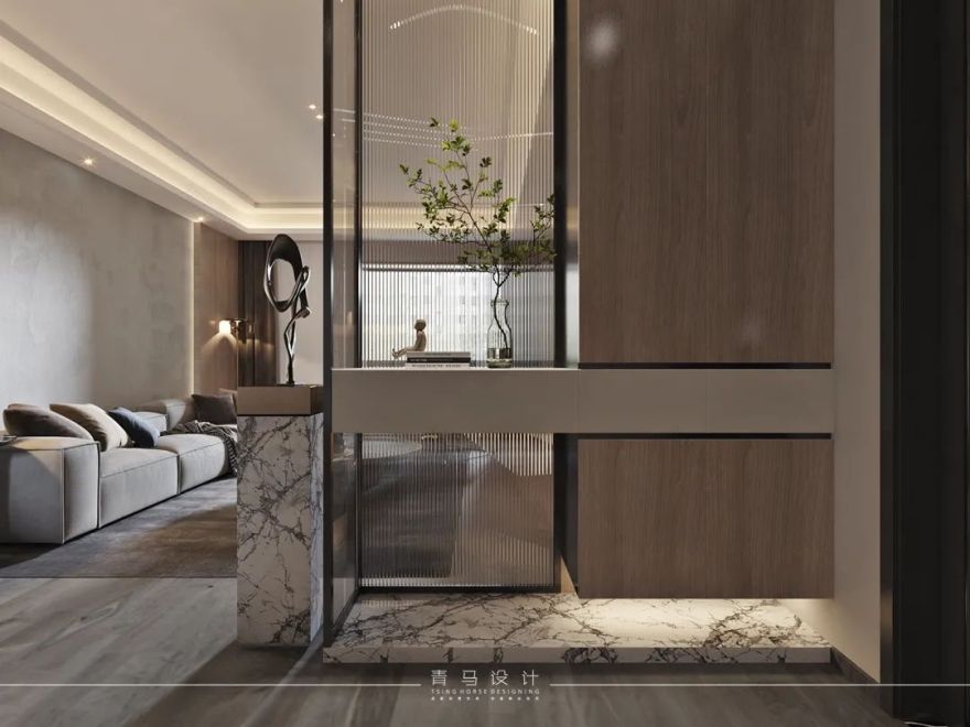 锦园新世纪平层现代简约空间设计丨青马别墅空间设计-37