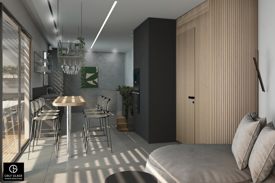 特拉维夫双层公寓,曲线墙体打造宁静氛围-8