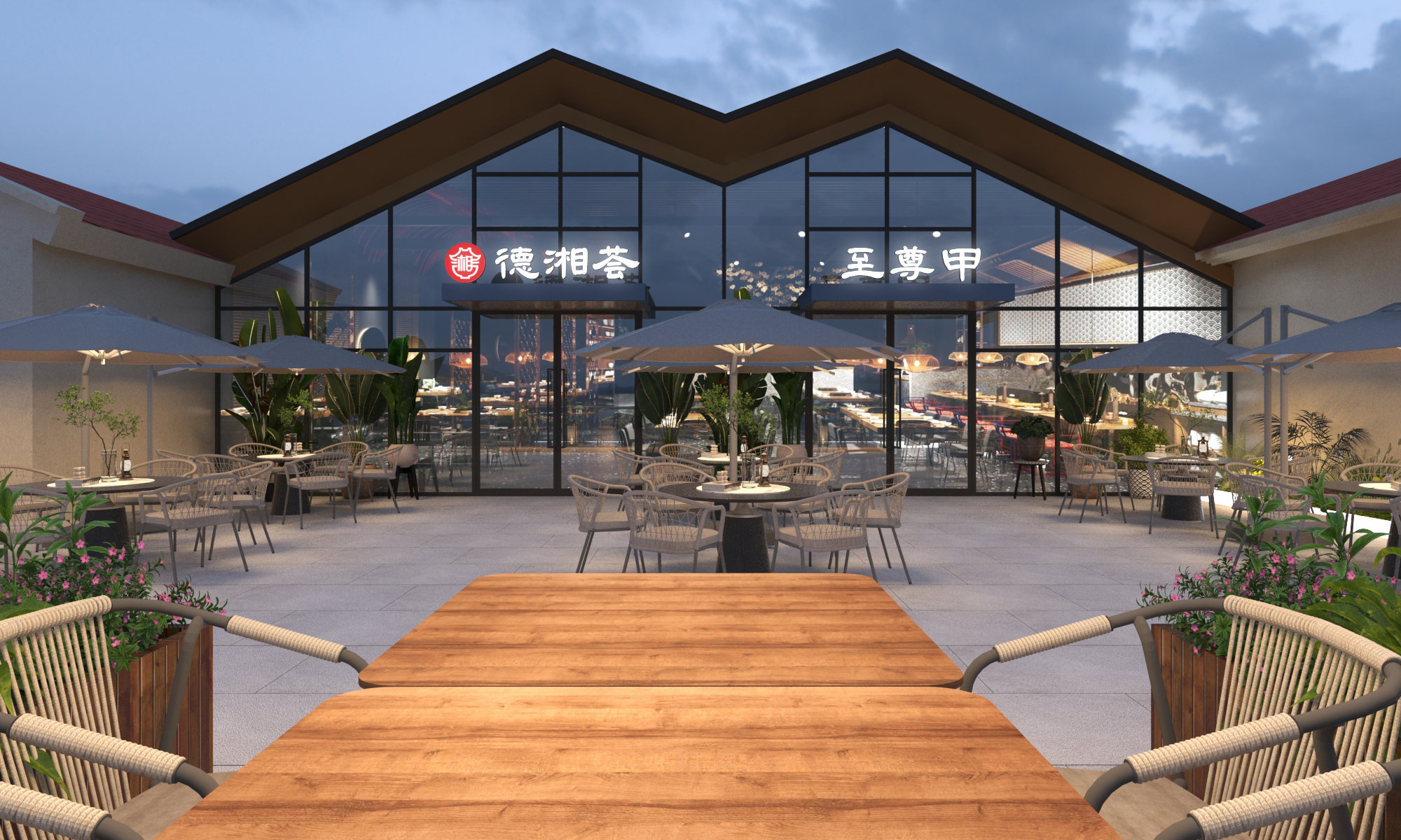 室外/各类黄昏类型鸟瞰图纸 -6