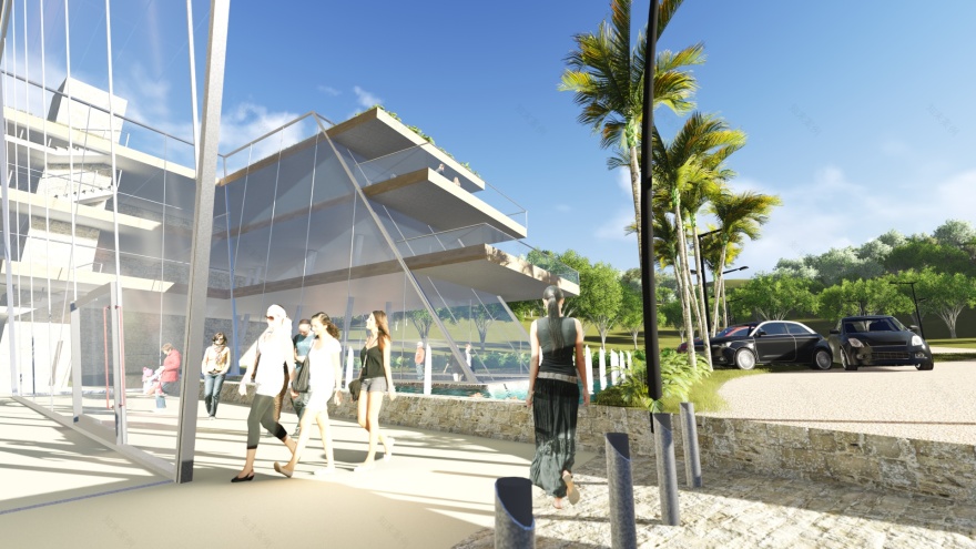 山坡上的绿色商业综合体-17