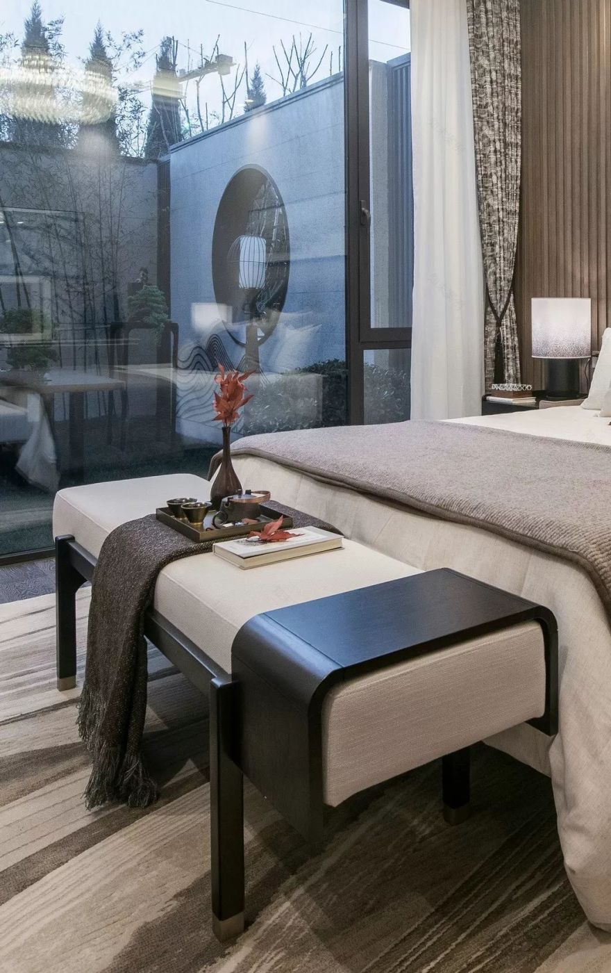 大地色与中式蓝的完美融合,打造优雅简约的人居空间-18