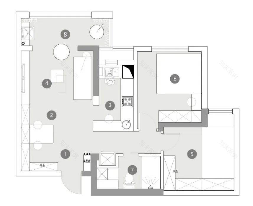 63㎡武汉公寓改造,LDK 一体化++ 多功能叠加,轻盈通透又实用-5