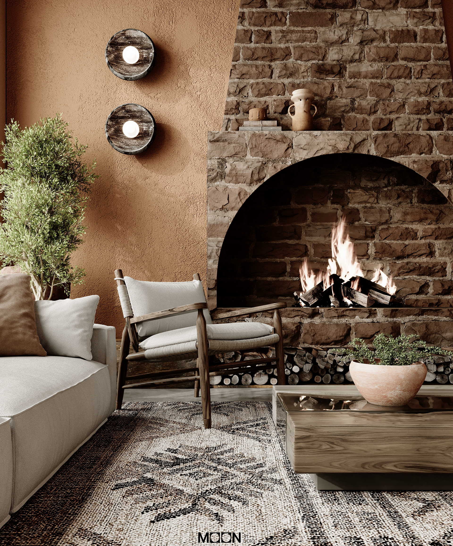 波西米亚风格起居区丨Moon Studio-8