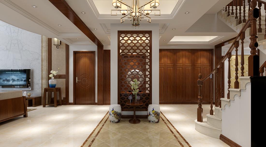 新中式轻奢风 | 济南万泰装饰总部绿地国际城别墅装修设计-15