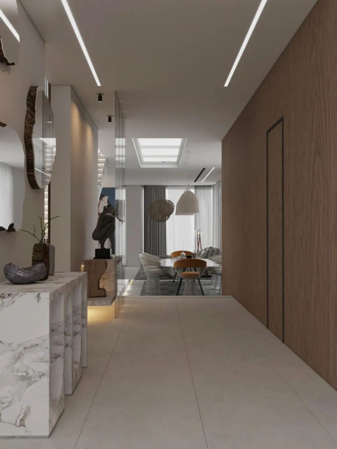 Interiors With Pockets Of Greenery And Modern Staircases-31