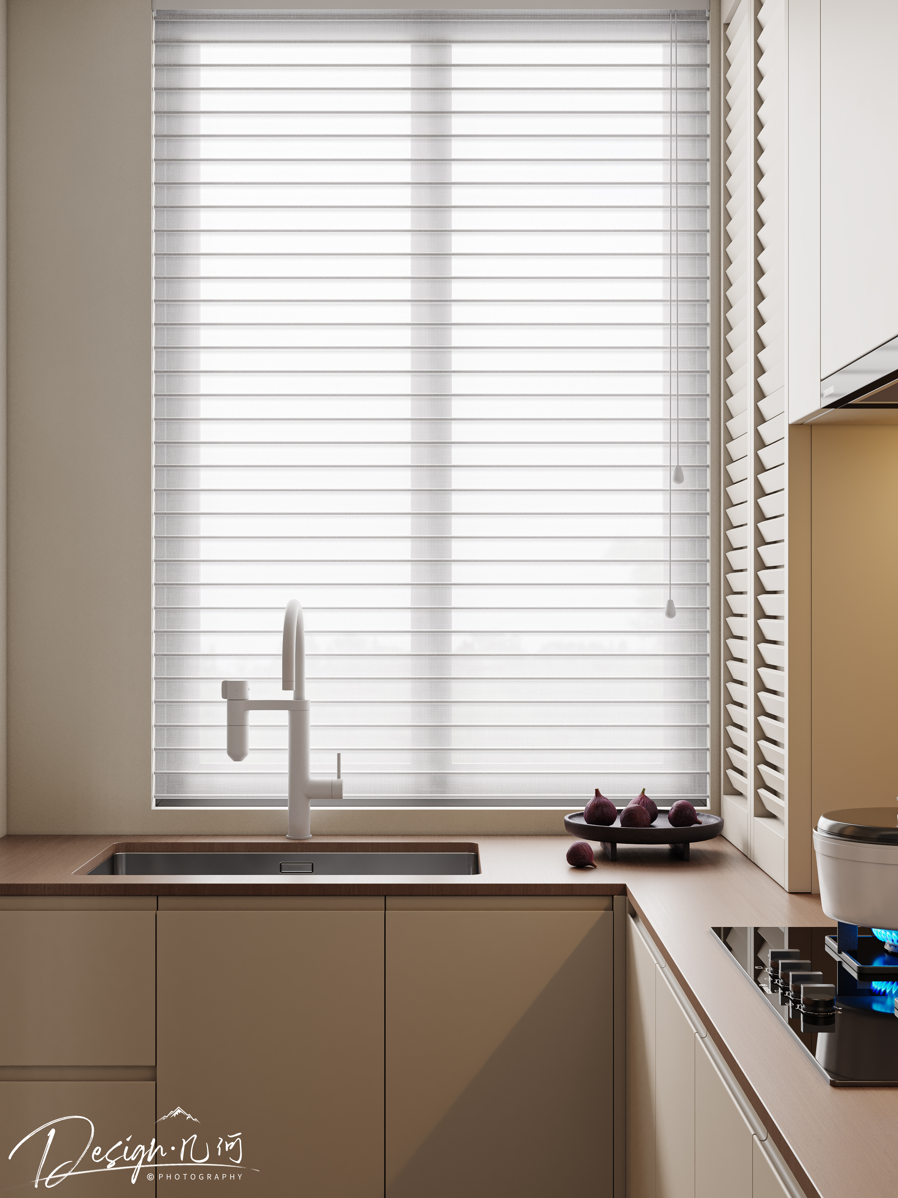 几何空间视觉表现 | 中粮山河甲第现代奶油风客餐厅-25