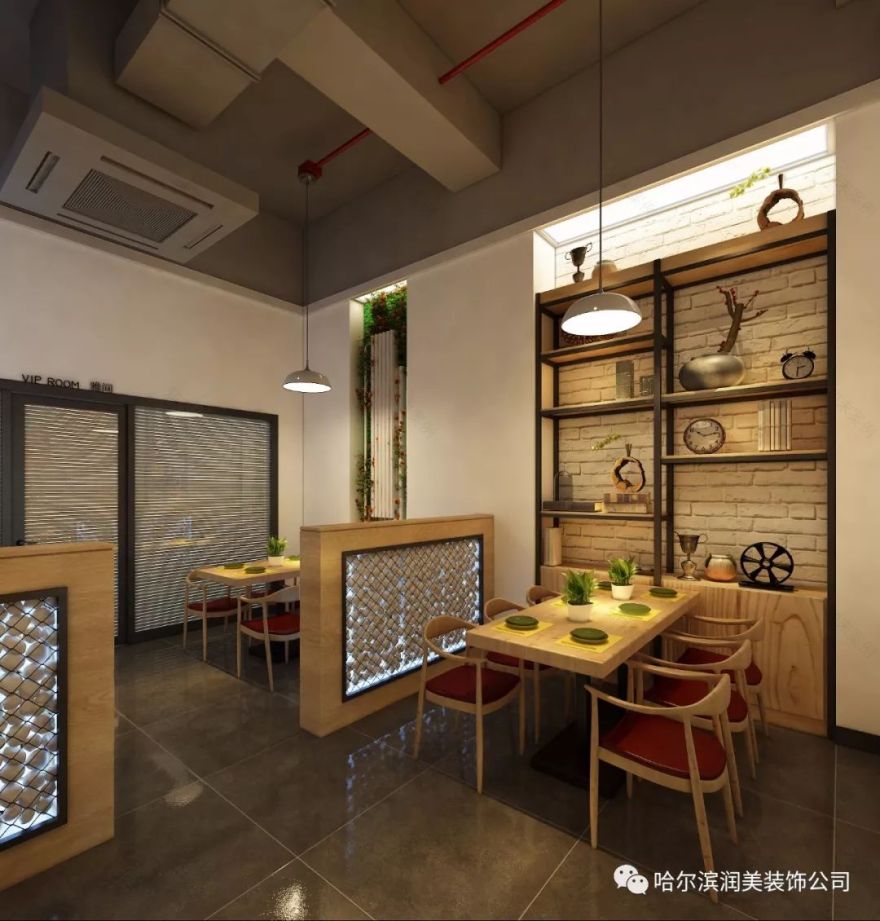 润美装饰 工业风格快餐店-15