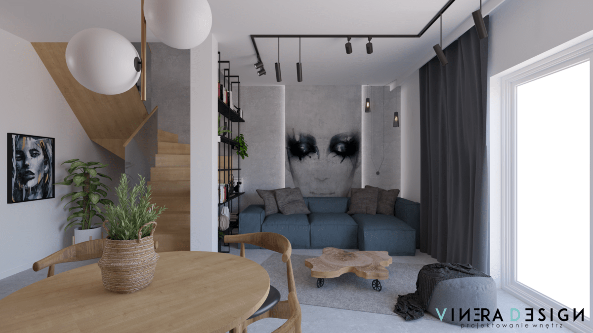 工业风格住宅一层室内设计-22