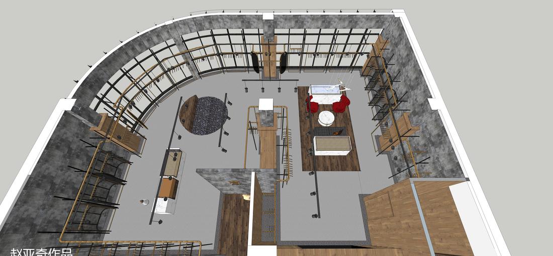 北京某品牌服装展厅 | 复古风水泥木质空间-6