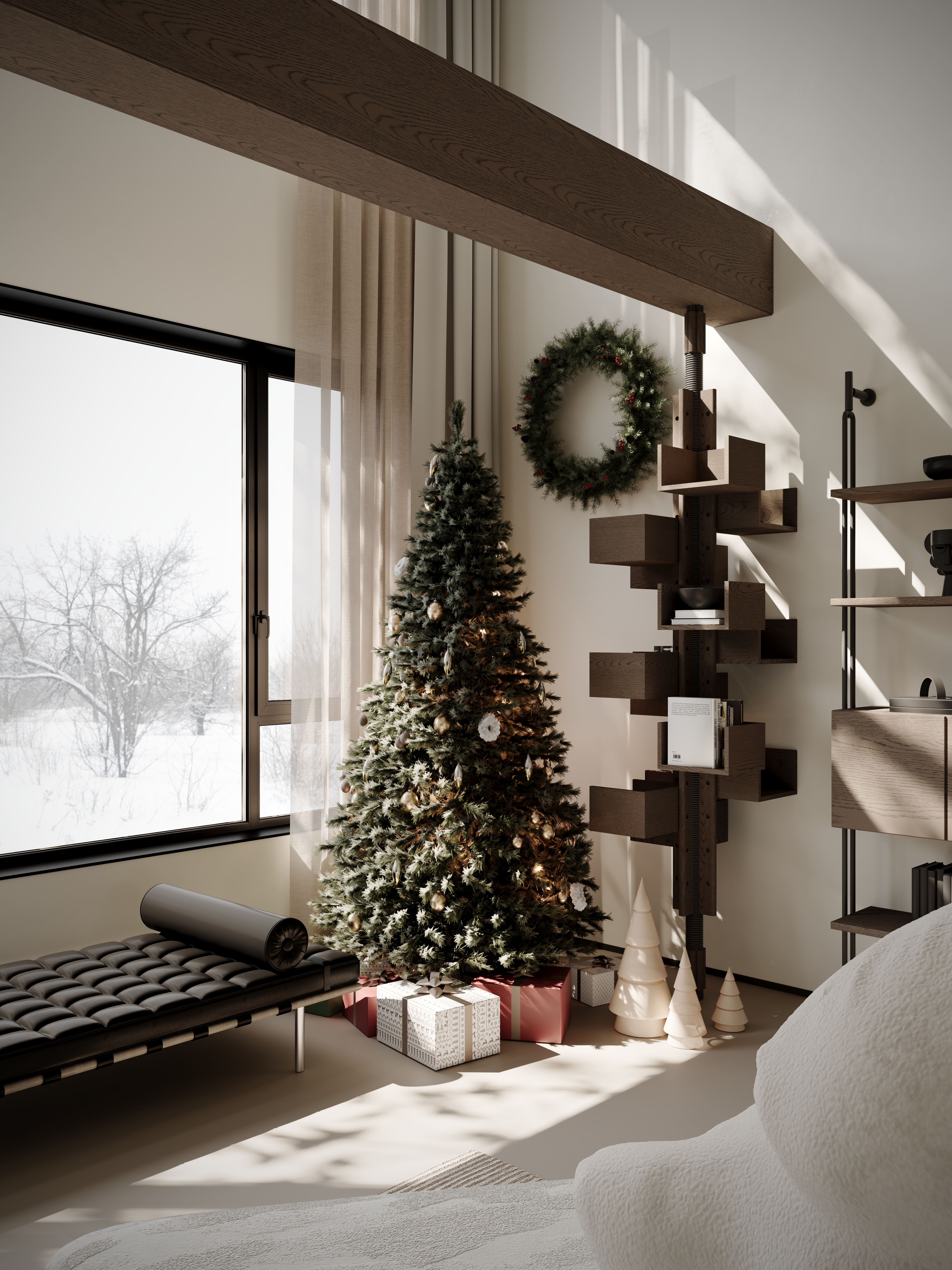 近期渲染 现代挑空-6