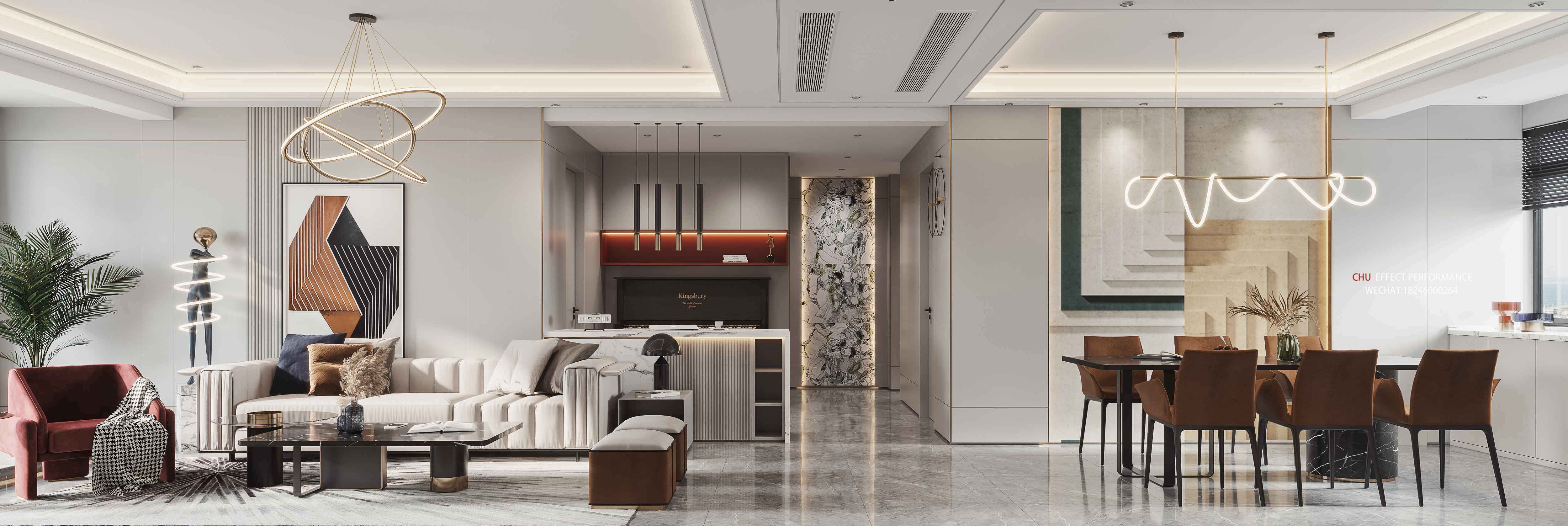 现代简约客厅设计，温馨舒适-2