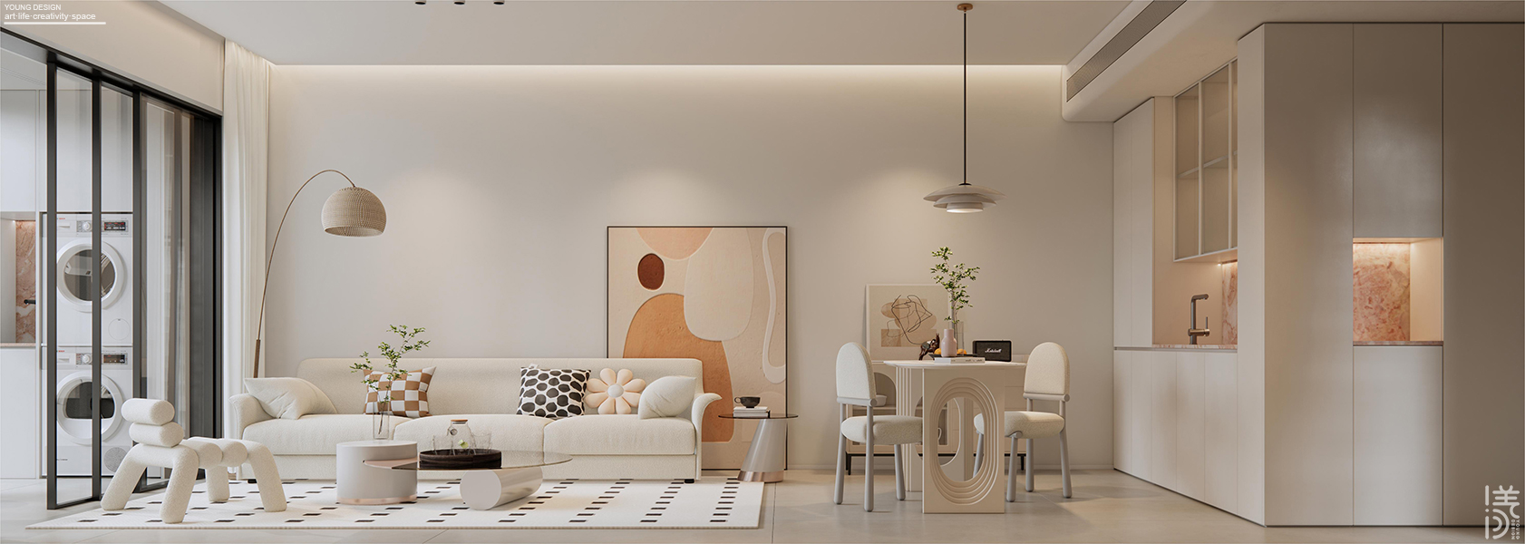 奶油风独居设计丨深圳漾空间设计有限公司-19