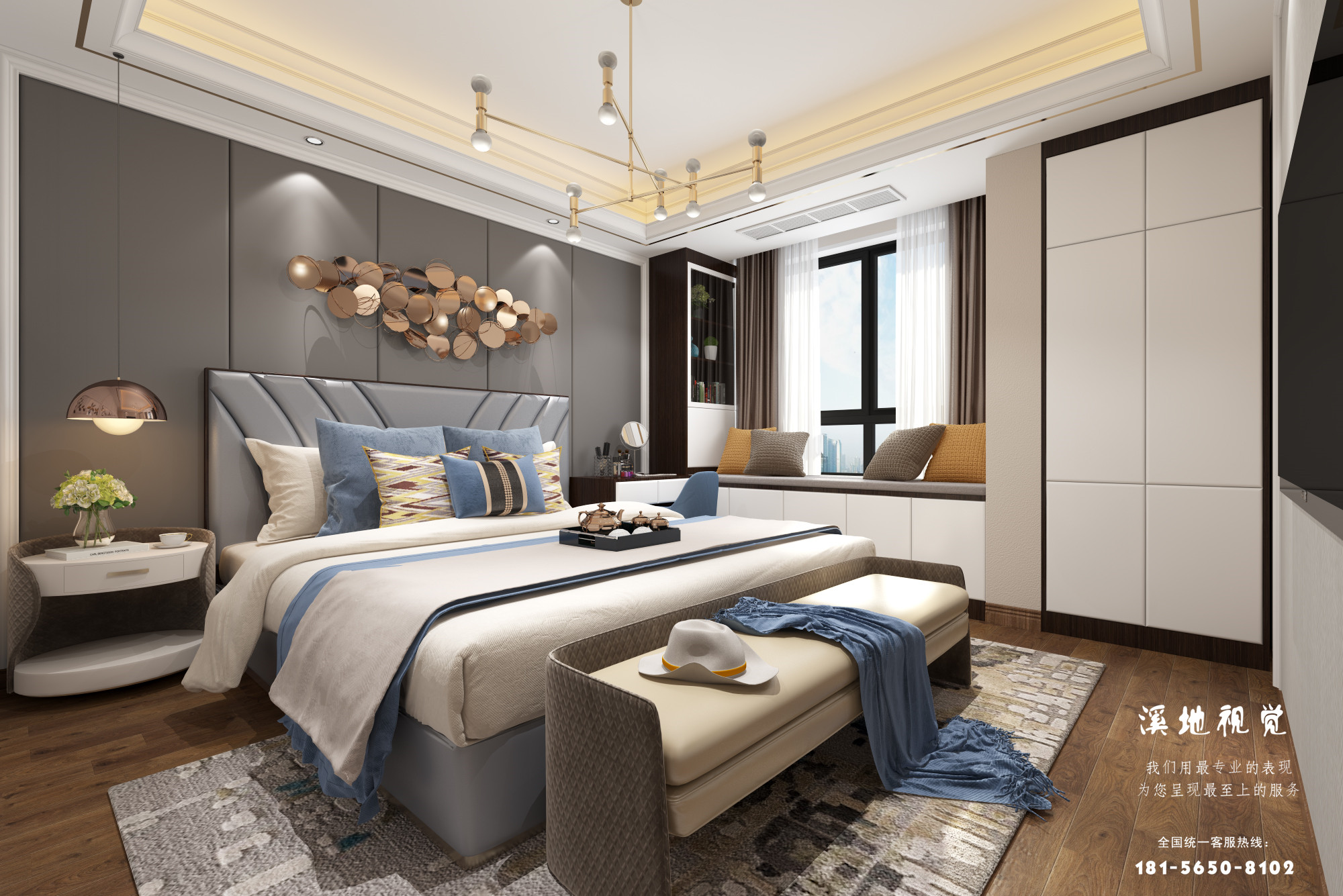 轻奢卧室主卧-9