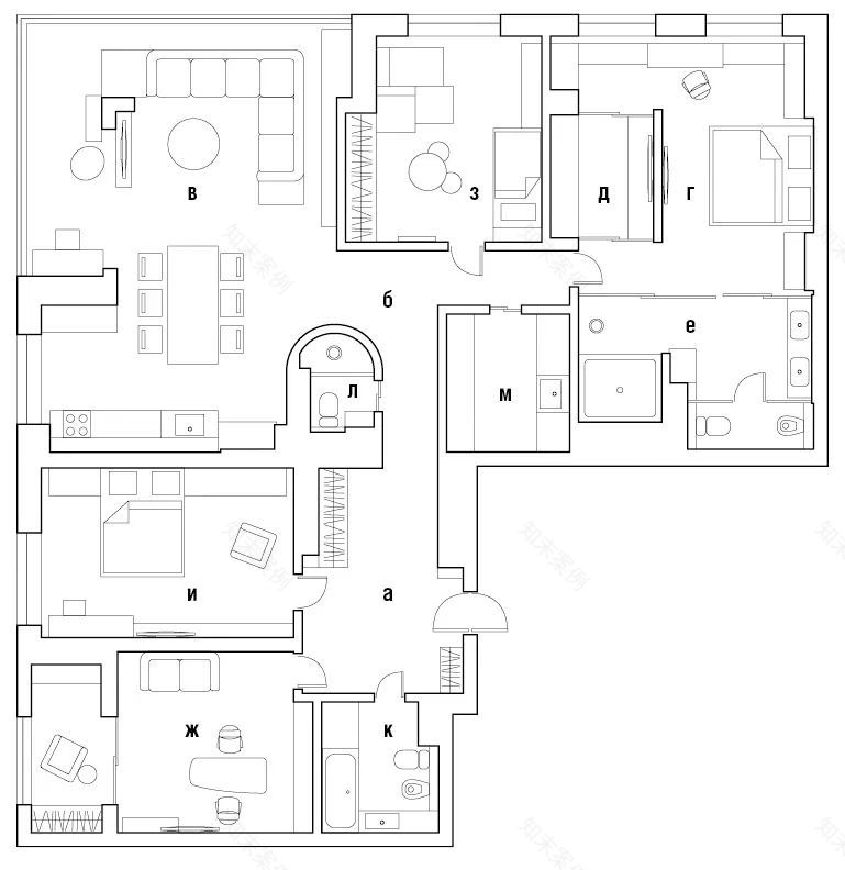 200㎡大平层设计-6
