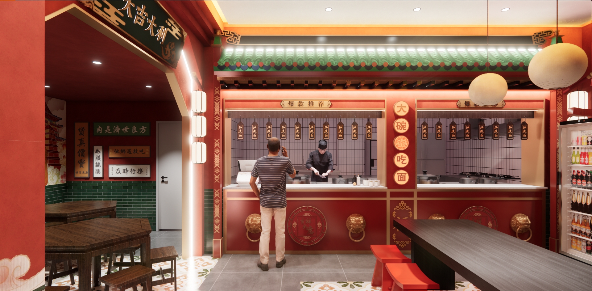 【秦汤板凳】天津网红西安面馆设计-49