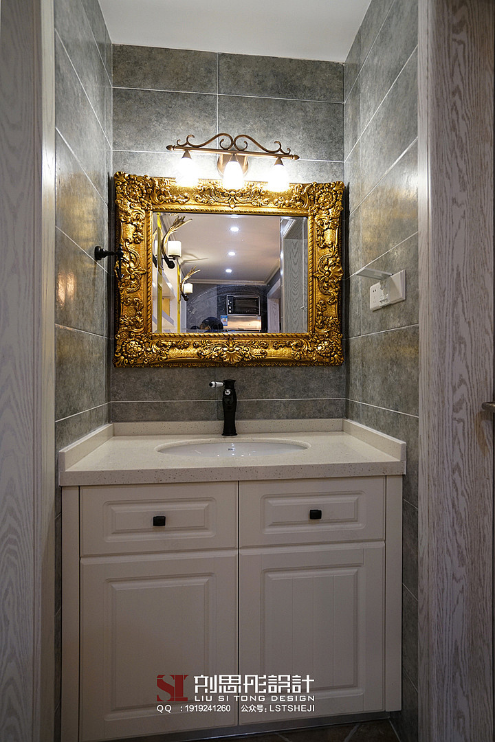 幸福时代 98 平美式混搭风,蓝色沙发点亮空间-41