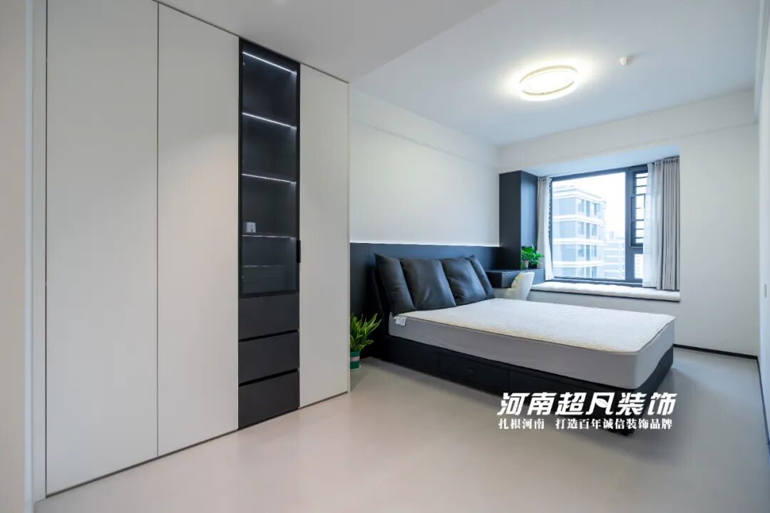 完工首发丨金水区美盛教育港湾，110平黑白灰极简风，色彩纯粹层次丰富-134