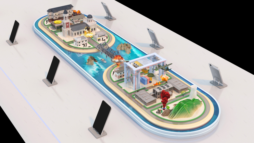 VIVO+PUBG 游戏沙盘展示设计 大匠几何创意-5