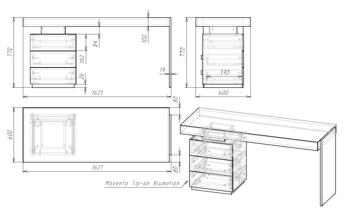 办公室书柜和工作台-12