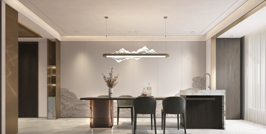 新中式轻奢平层设计-12