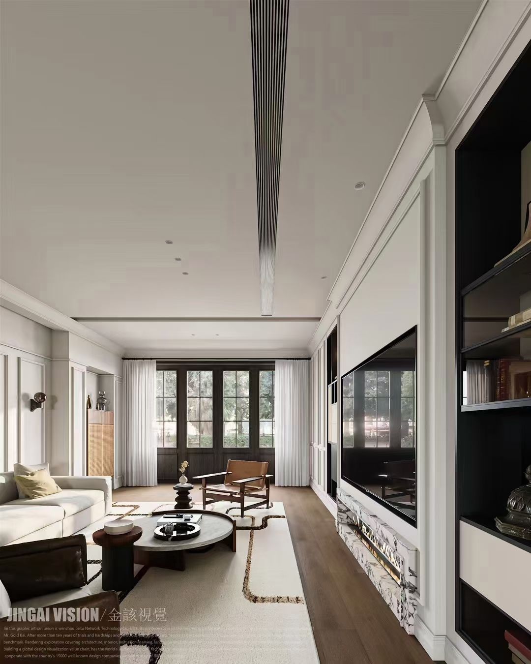 美式+原木客餐厅-6