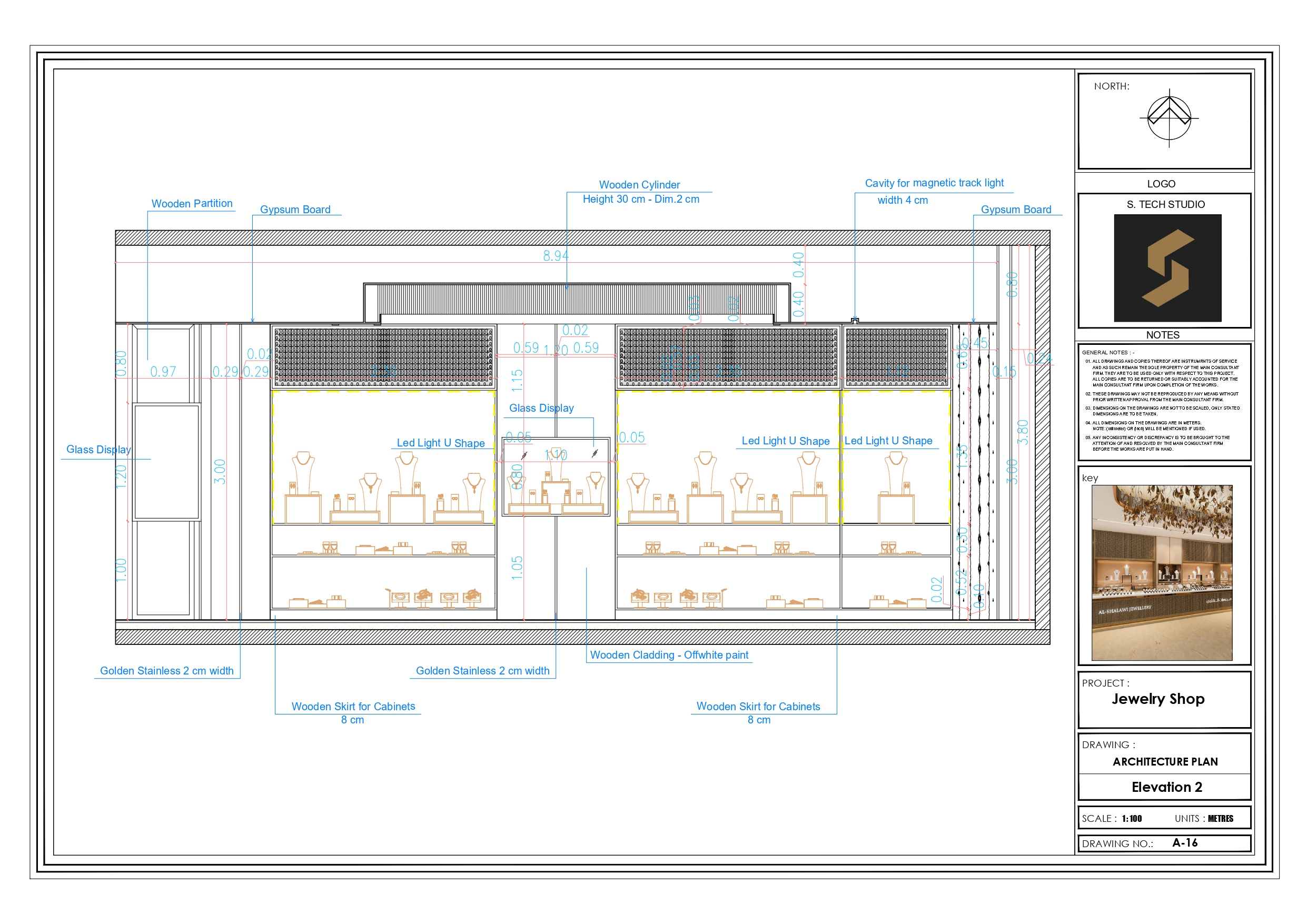 Shop Drawings of jewelry shop in Elothaim mall at KSA-10