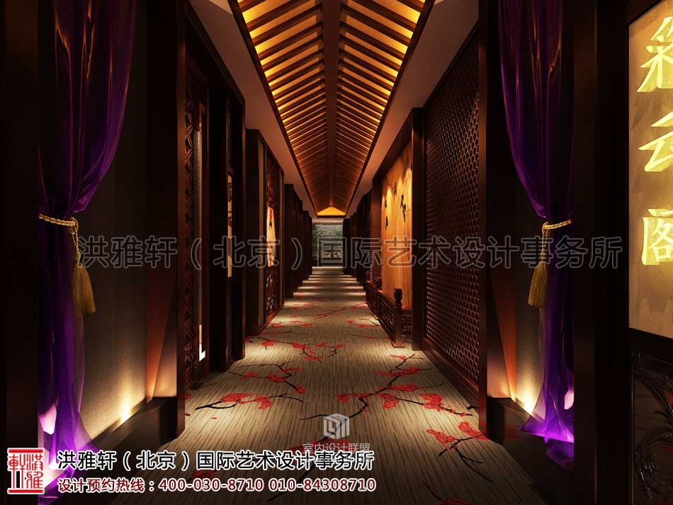 休闲会所古典中式装修 迷离深邃的汉唐古韵-18