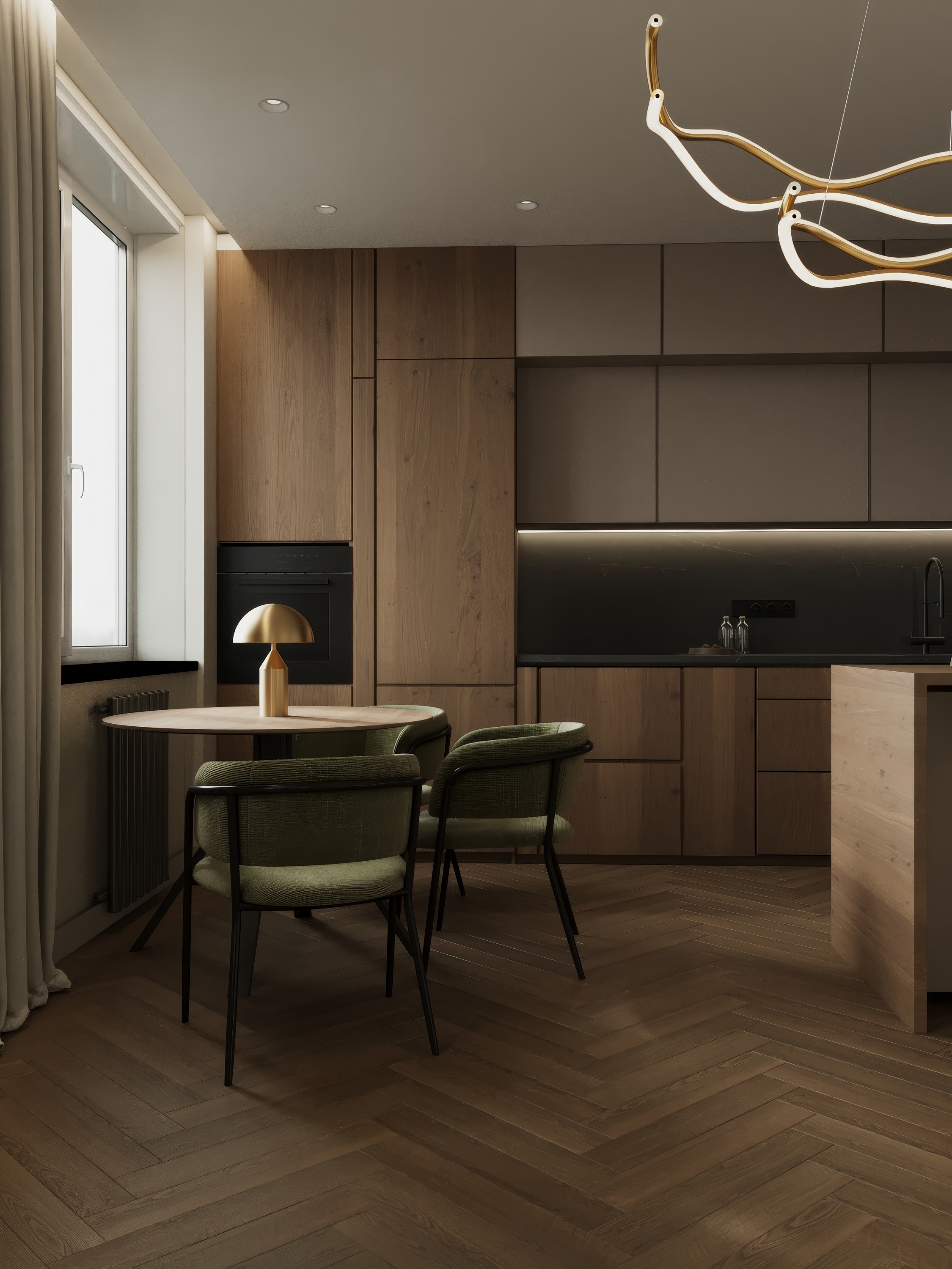 出租公寓的厨房  客厅设计丨俄罗斯莫斯科-6