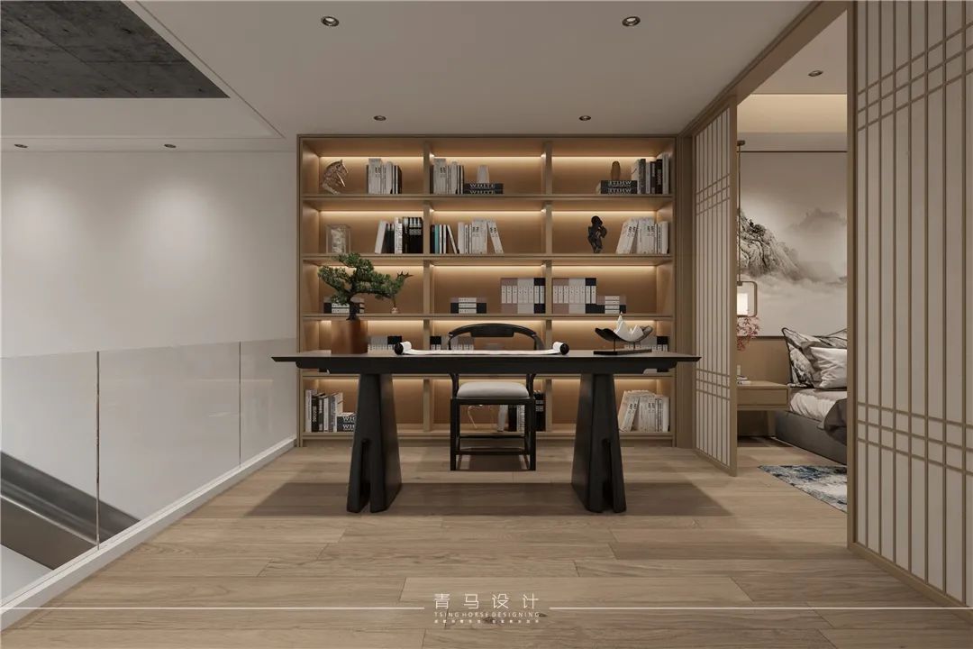 万科高新华府现代新中式底跃别墅丨青马别墅空间设计-63