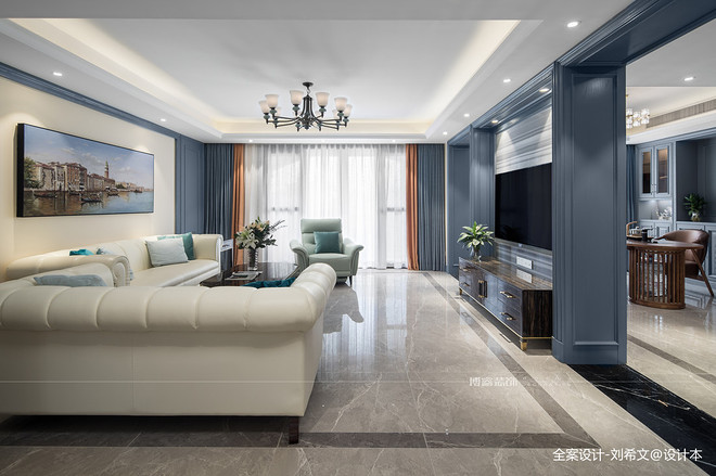 260万元别墅豪宅395平米装修案例_效果图 - 摩登美式-寻找心灵共鸣 - 设计本-15