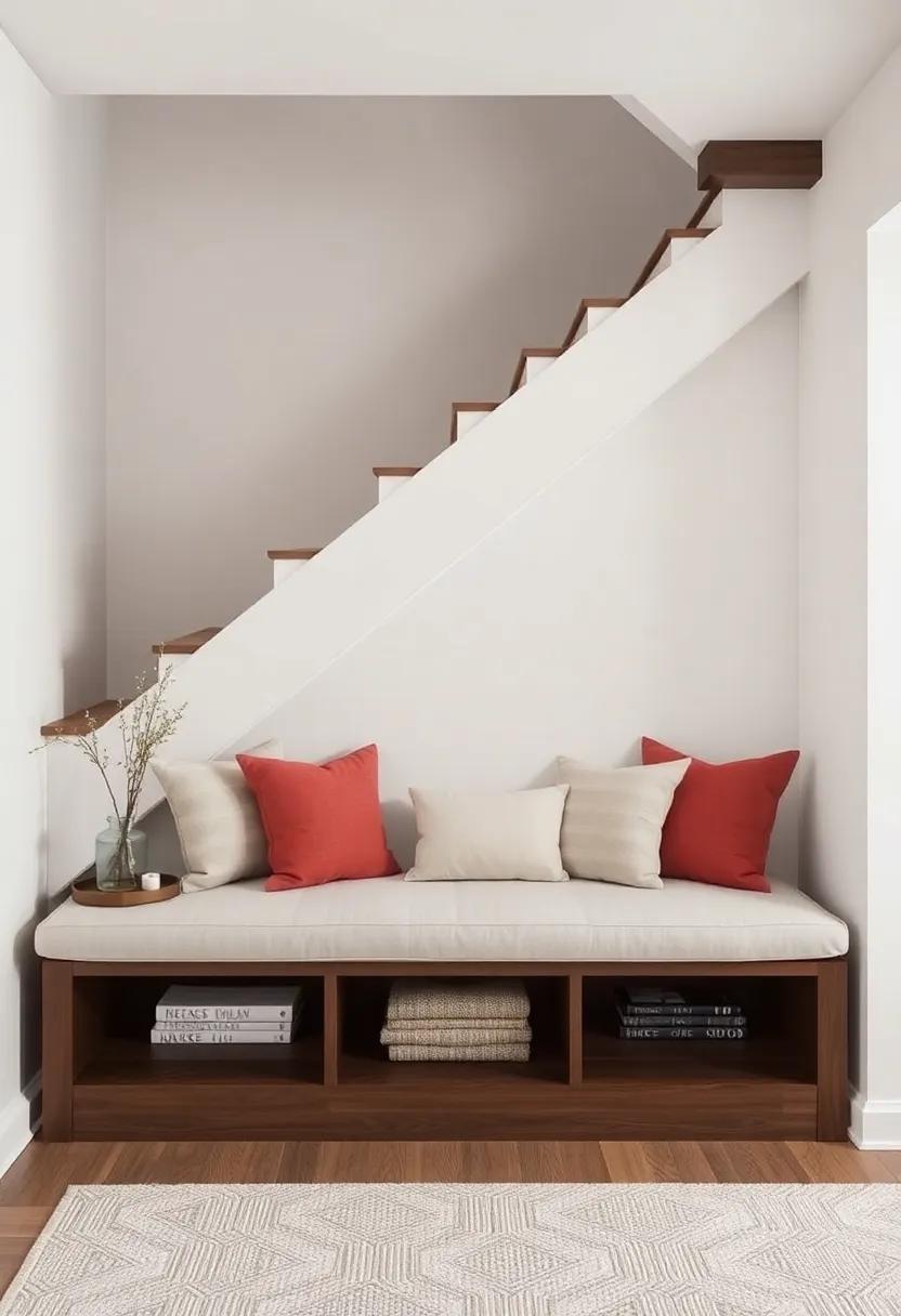 将楼梯下区域改造成带储物长凳的时尚客厅-54