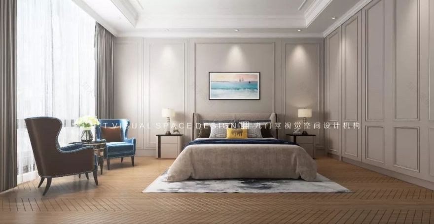 新中式、简欧、轻奢混搭,打造 540㎡别墅空间-14