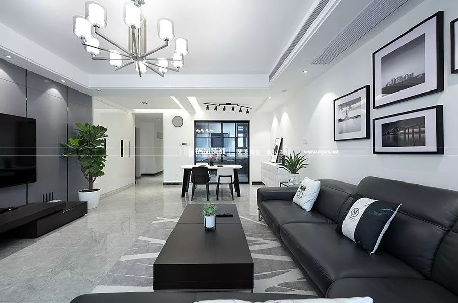 现代风格六合天寓,黑白色调演绎高级感生活-26