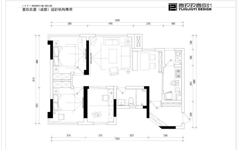 成都世豪瑞丽 93㎡现代简约家居设计-16