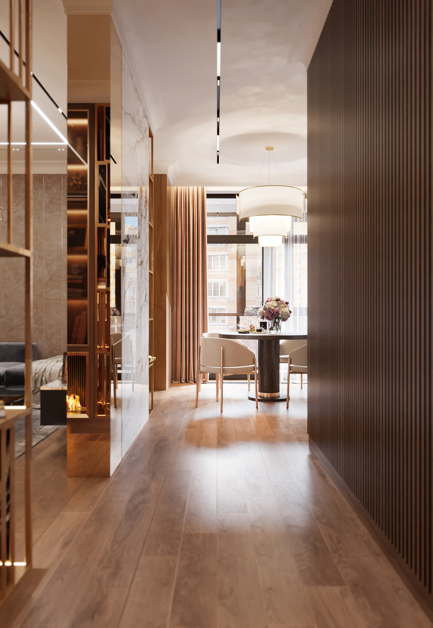 ЖК Grand DeLu·e 客厅丨俄罗斯莫斯科丨Red robot design-9