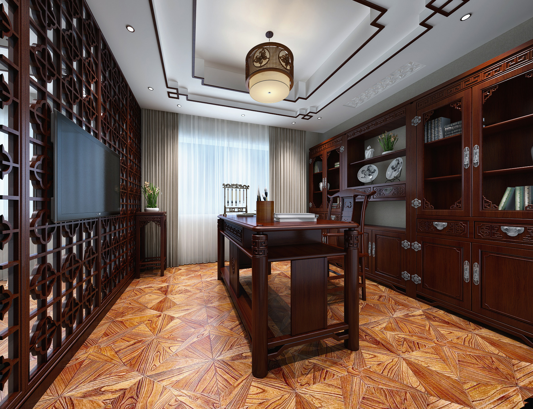 新中式 中式古典 奢华家装别墅样板房-15-34