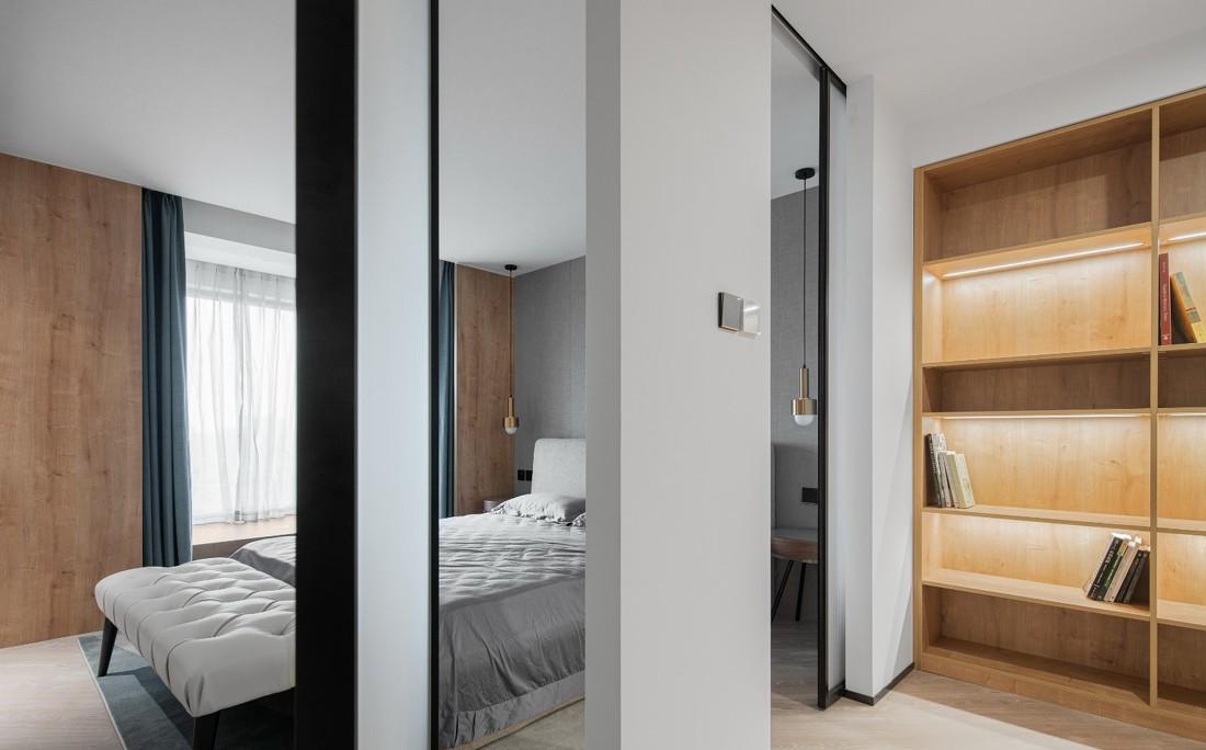 简约黑白灰,138㎡单身男士的现代家居设计-16