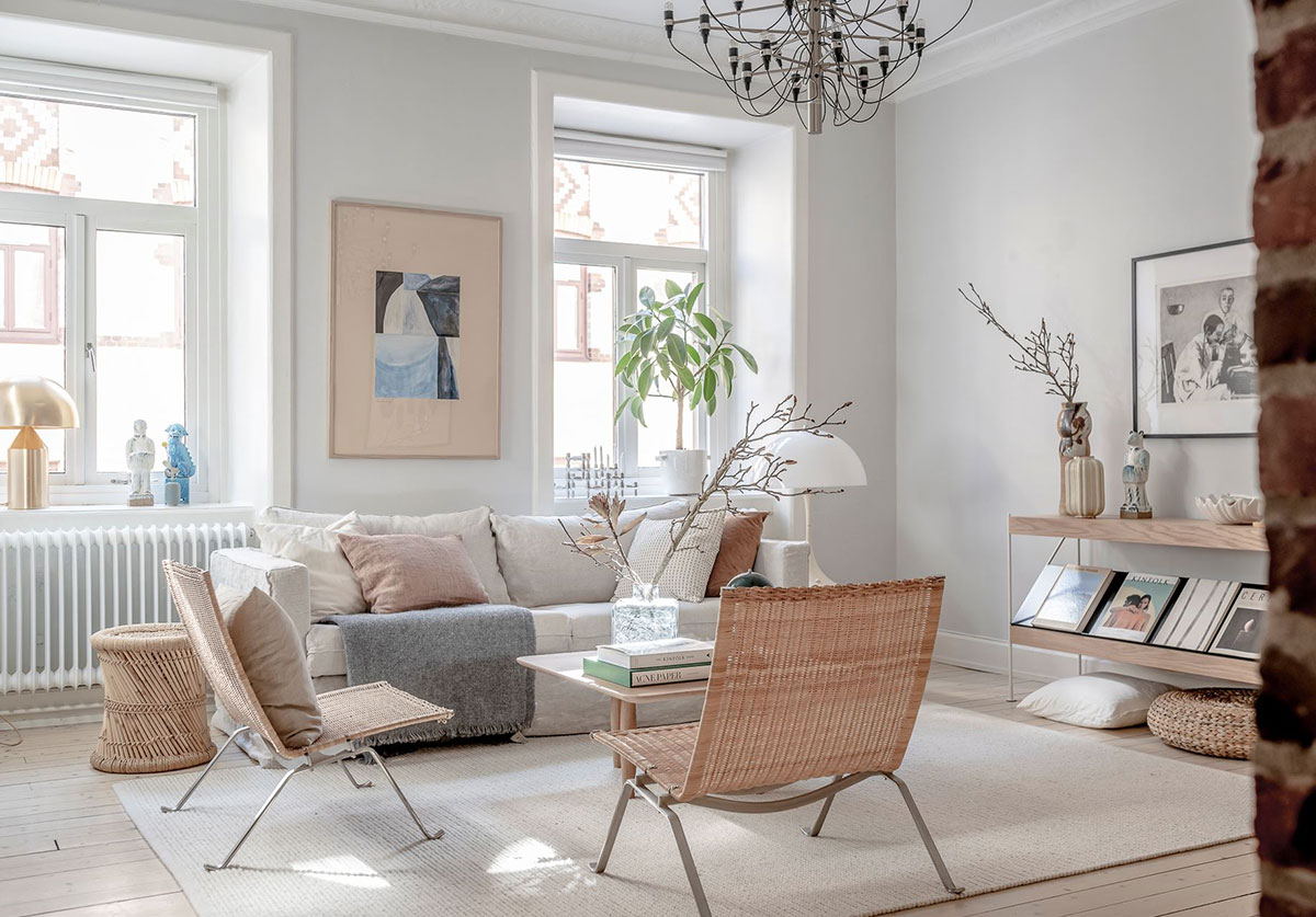 瑞典 84 平米粉色餐厅公寓设计-10