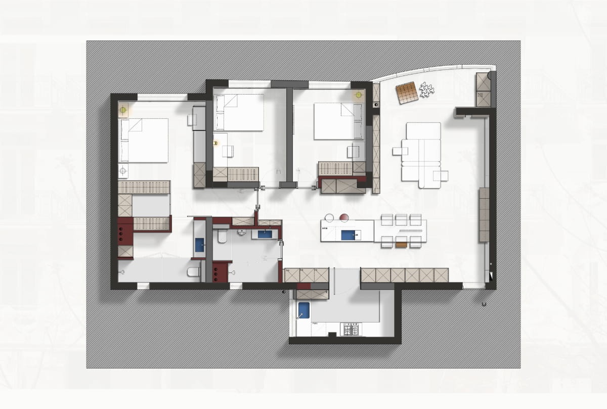 桌柜一体+开放布局释放空间,黑白极简谱写“断舍离”生活乐曲-51