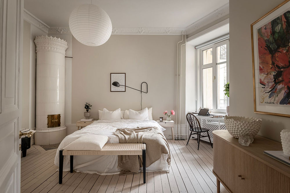 瑞典哥德堡优雅公寓 | 木质厨房与柔和色彩的完美结合-16