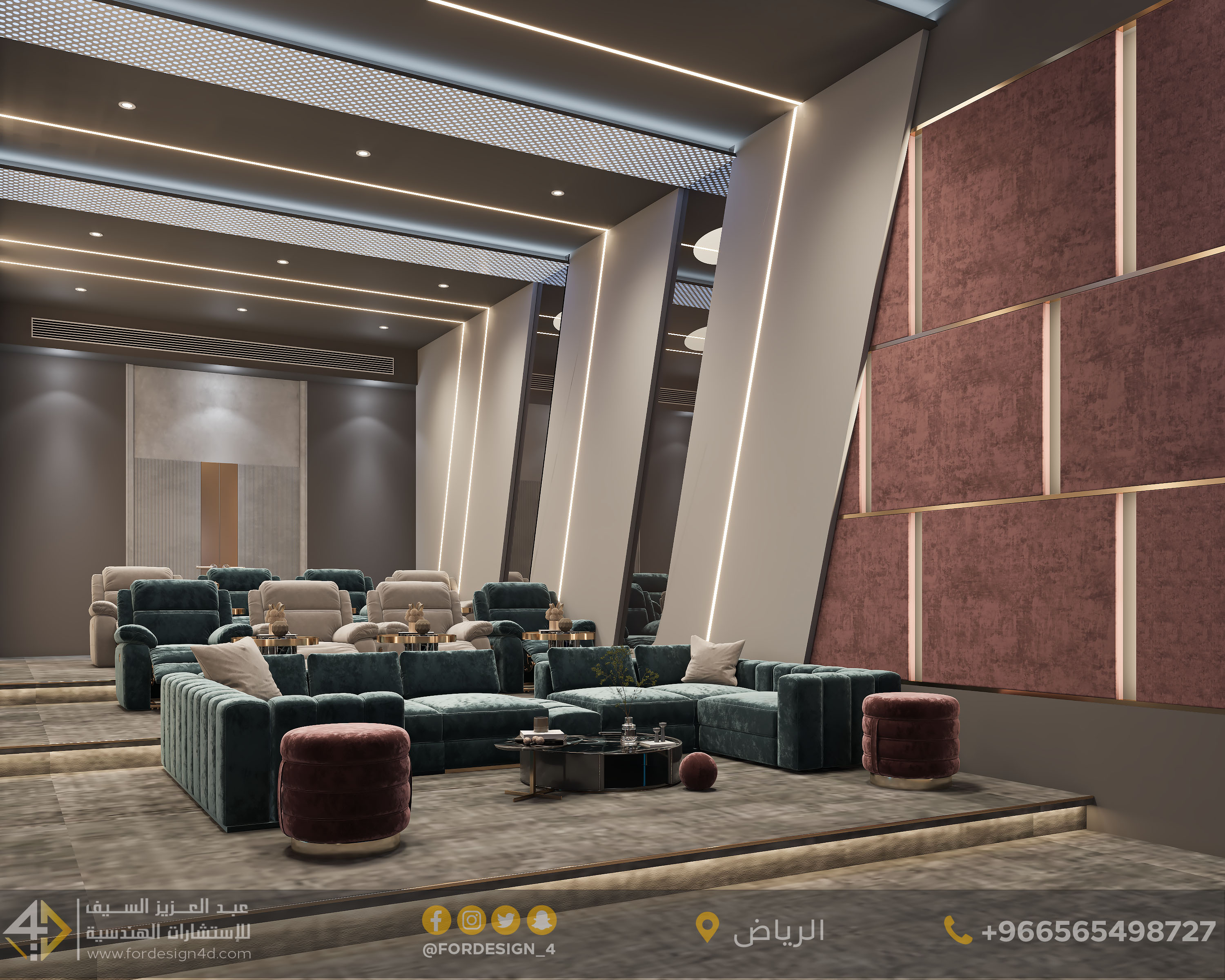 LUXURY cenima room design in palace in KSA-4