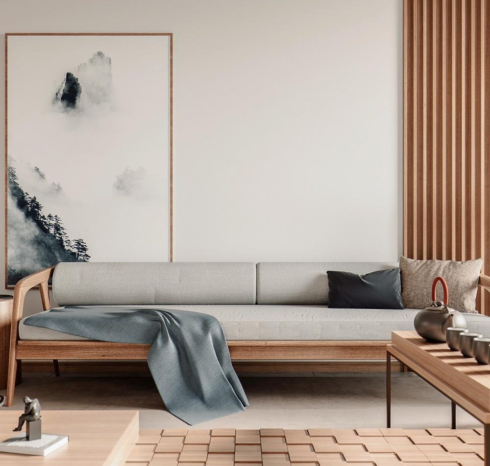 新中式家居设计 | 双 L 造型电视背景、无主灯设计-6